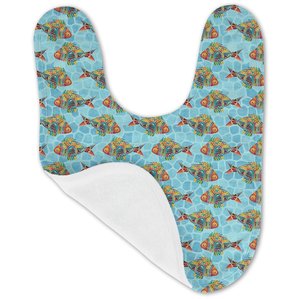 Mosaic Fish Baby Bib - AFT folded