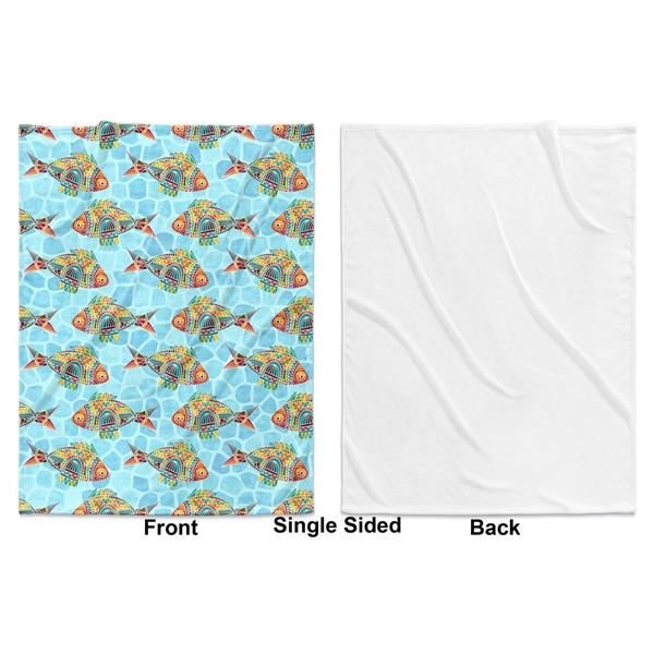 Colorful FIsh Baby Blanket (Single Side - Printed Front, White Back)