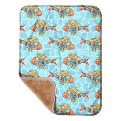 Mosaic Fish Sherpa Baby Blanket - 30" x 40"