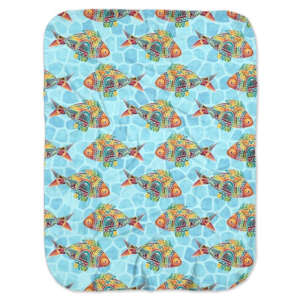 Custom Mosaic Fish Baby Swaddling Blanket