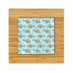 Mosaic Fish Bamboo Trivet with Ceramic Tile Insert