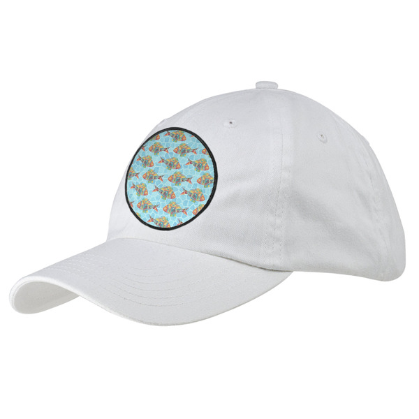 Custom Mosaic Fish Baseball Cap - White