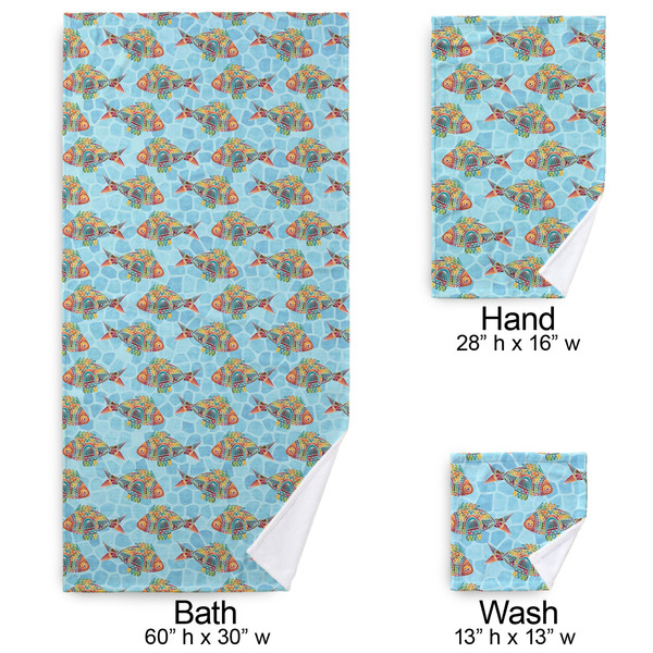 Mosaic Fish Bath Towel Sets - 3-piece - Approval