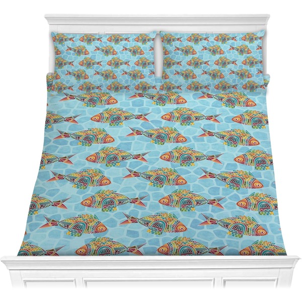 Custom Mosaic Fish Comforter Set - Full / Queen