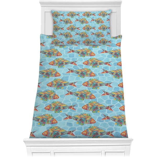 Custom Mosaic Fish Comforter Set - Twin XL