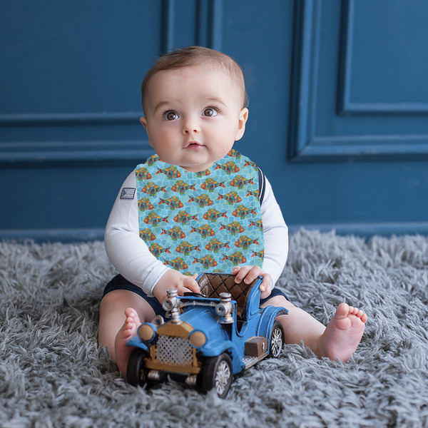 Mosaic Fish Bib Lifestyle Boy