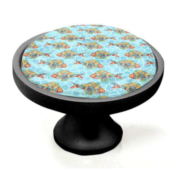 Colorful FIsh Black Custom Cabinet Knob (Side)