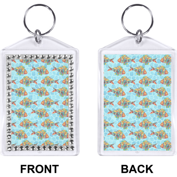 Colorful Fish Bling Keychain (Front + Back)