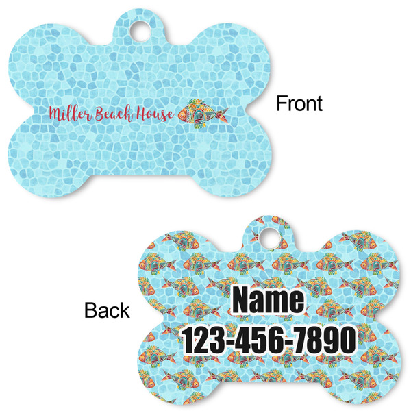 Mosaic Fish Bone Shaped Dog ID Tag - Large - Approval