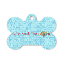 Mosaic Fish Bone Shaped Dog ID Tag - Small