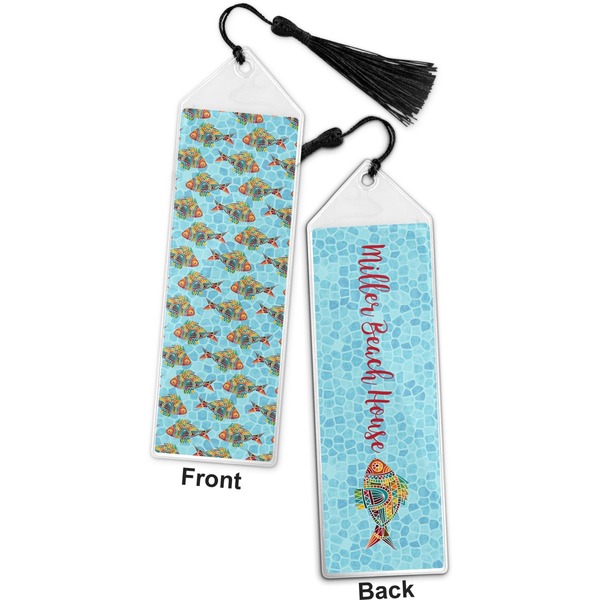 Mosaic Fish Bookmark with tassel - Front and Back