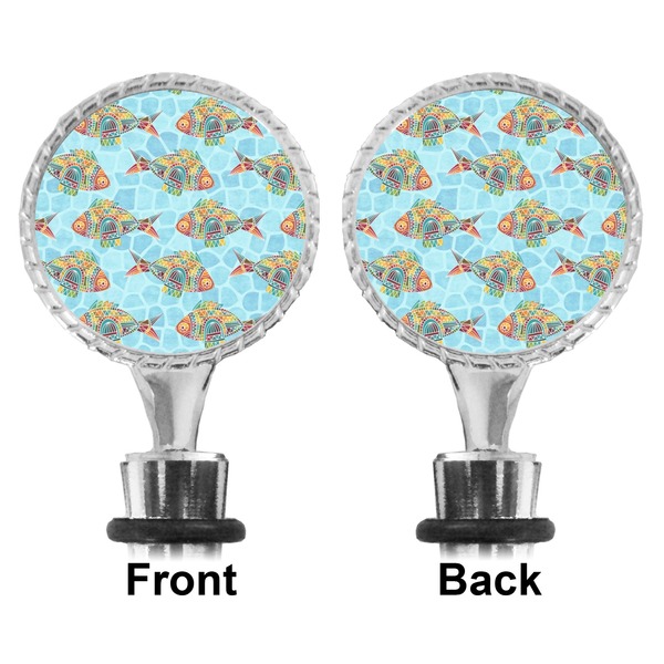 Colorful FIsh Bottle Stopper - Front and Back