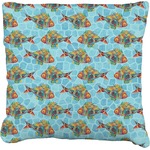 Mosaic Fish Faux-Linen Throw Pillow 18"