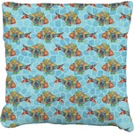 Mosaic Fish Faux-Linen Throw Pillow 18"