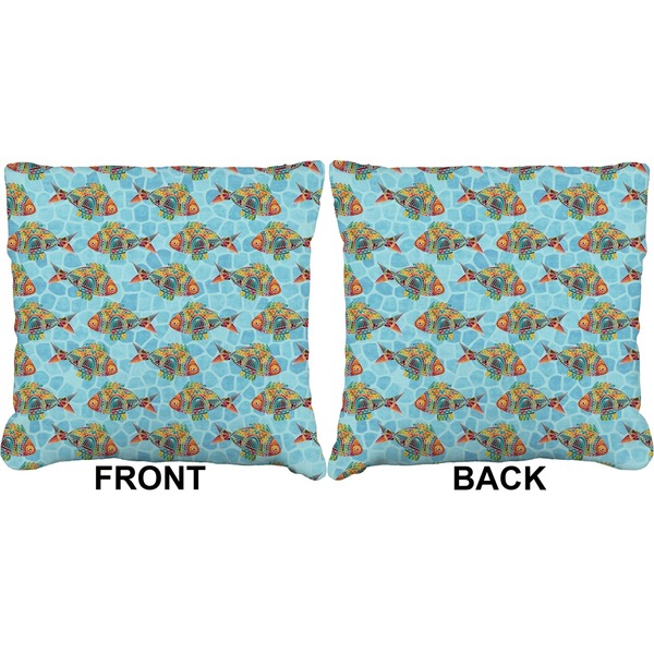 Mosaic Fish Burlap Pillow Approval