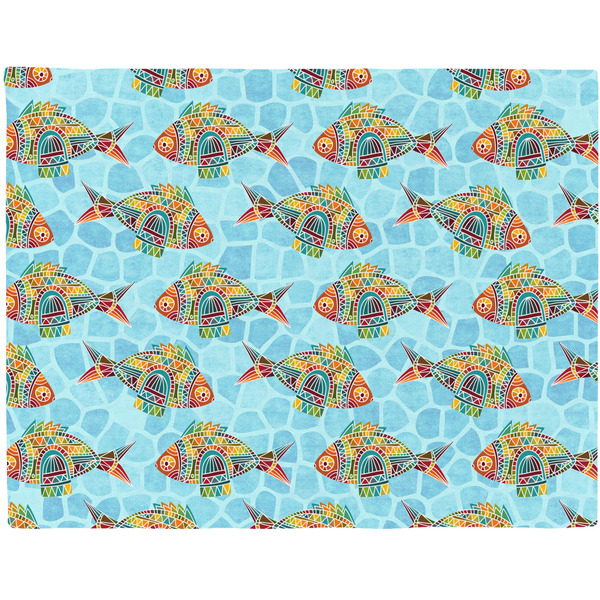 Custom Mosaic Fish Woven Fabric Placemat - Twill