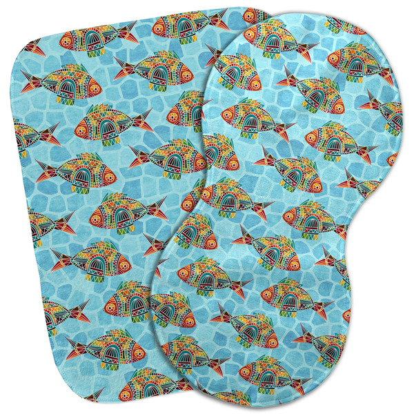 Custom Mosaic Fish Burp Cloth
