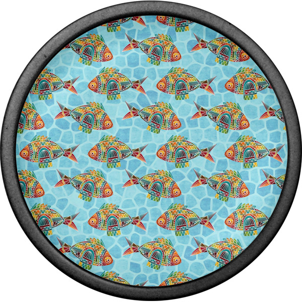 Mosaic Fish Cabinet Knob - Black - Front