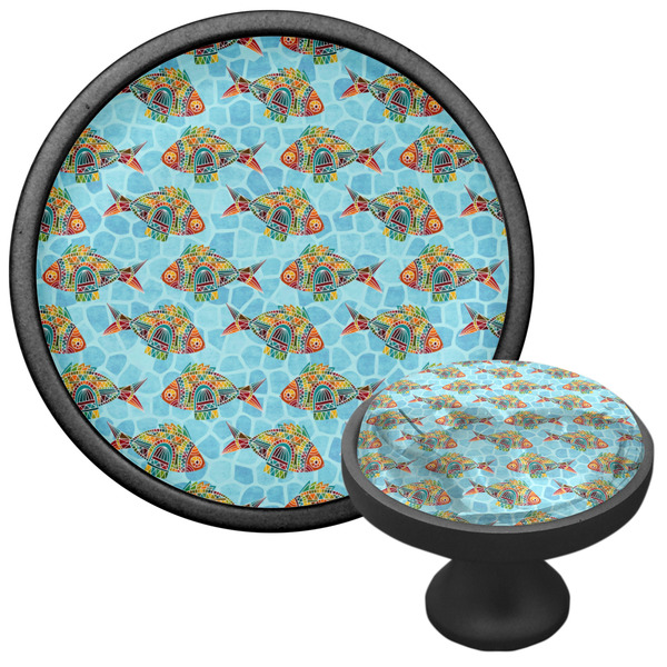 Mosaic Fish Cabinet Knob - Black - Multi Angle