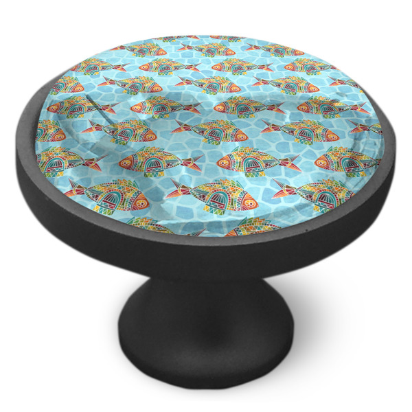 Mosaic Fish Cabinet Knob - Black - Side