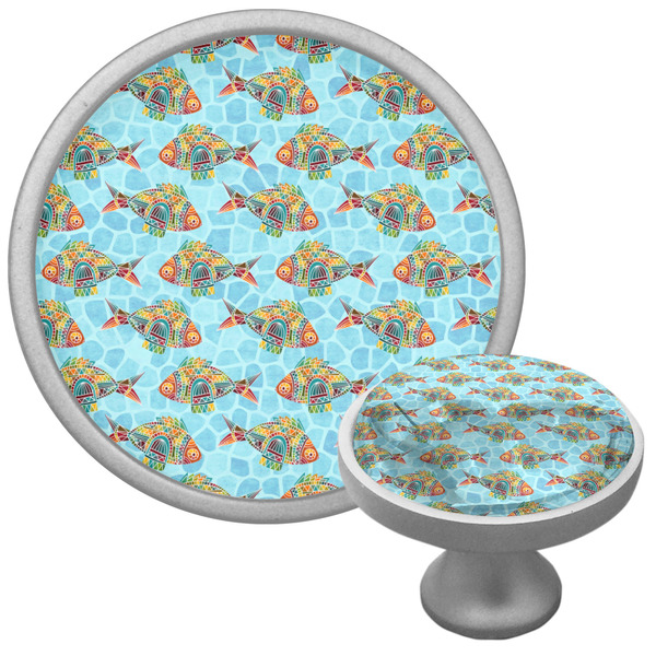 Custom Mosaic Fish Cabinet Knob (Silver)