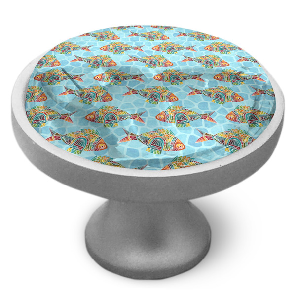 Mosaic Fish Cabinet Knob - Nickel - Side