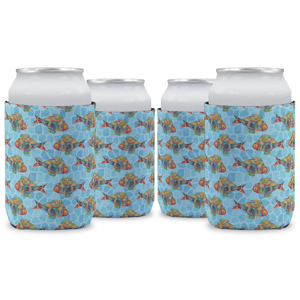 Custom Mosaic Fish Can Cooler (12 oz) - Set of 4