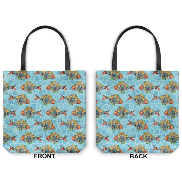 Colorful FIsh Canvas Tote - Front and Back