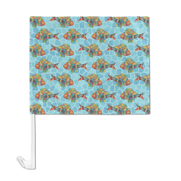 Mosaic Fish Car Flag - Large - FRONT