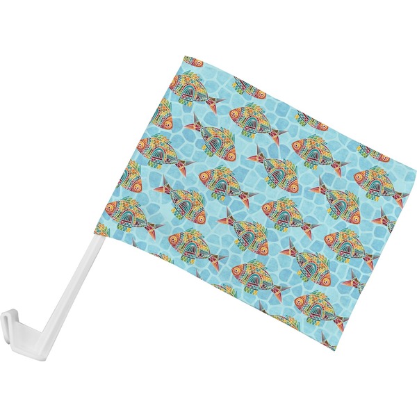 Custom Mosaic Fish Car Flag - Small