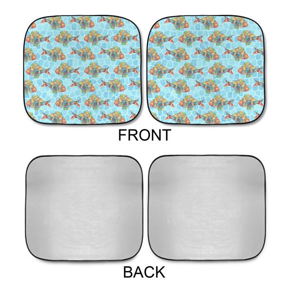 Mosaic Fish Car Sun Shades - APPROVAL