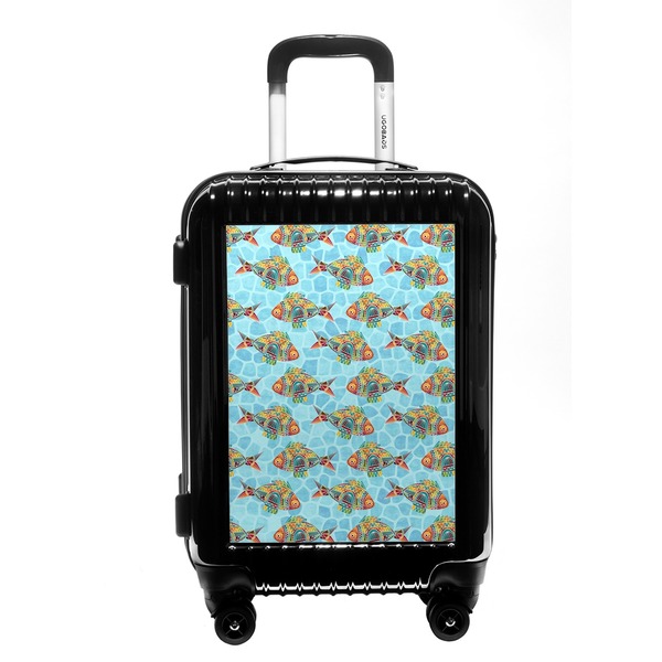 Custom Mosaic Fish Carry On Hard Shell Suitcase
