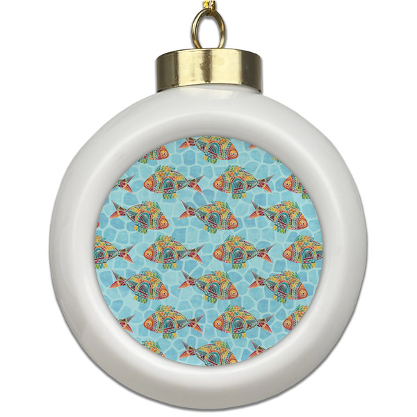 Custom Mosaic Fish Ceramic Ball Ornament