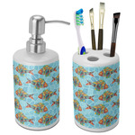 Mosaic Fish Ceramic Bathroom Accessories Set