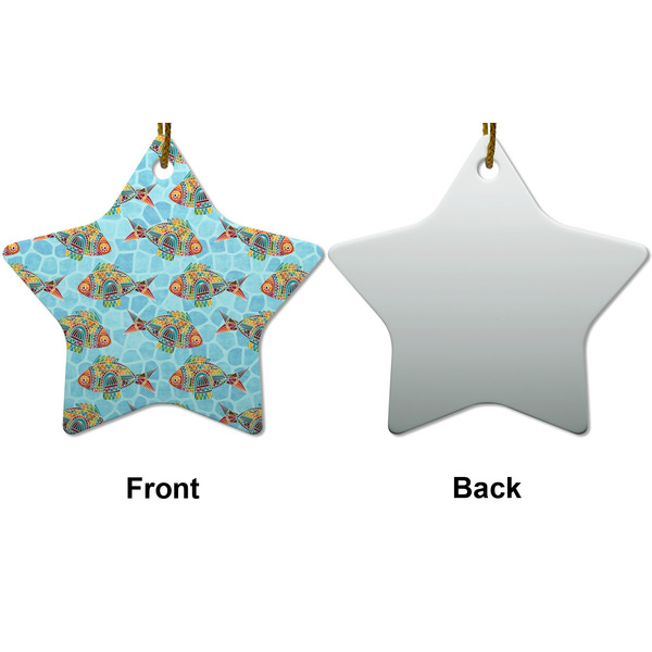 Mosaic Fish Ceramic Flat Ornament - Star Front & Back (APPROVAL)