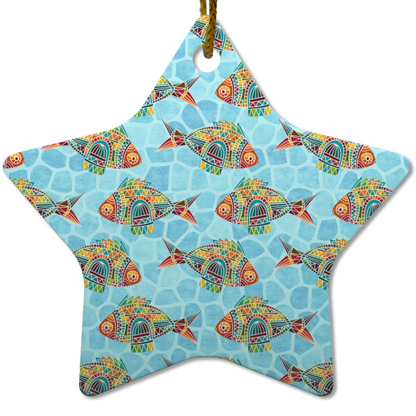 Custom Mosaic Fish Star Ceramic Ornament
