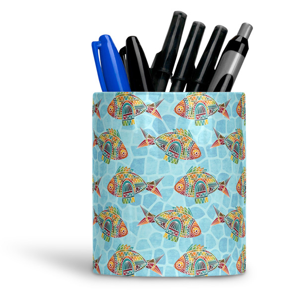 Custom Mosaic Fish Ceramic Pen Holder