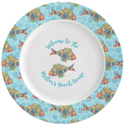 Mosaic Fish Ceramic Dinner Plates (Set of 4)