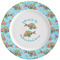 Colorful Fish Ceramic Plate w/Rim