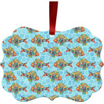 Mosaic Fish Metal Frame Ornament - Double Sided