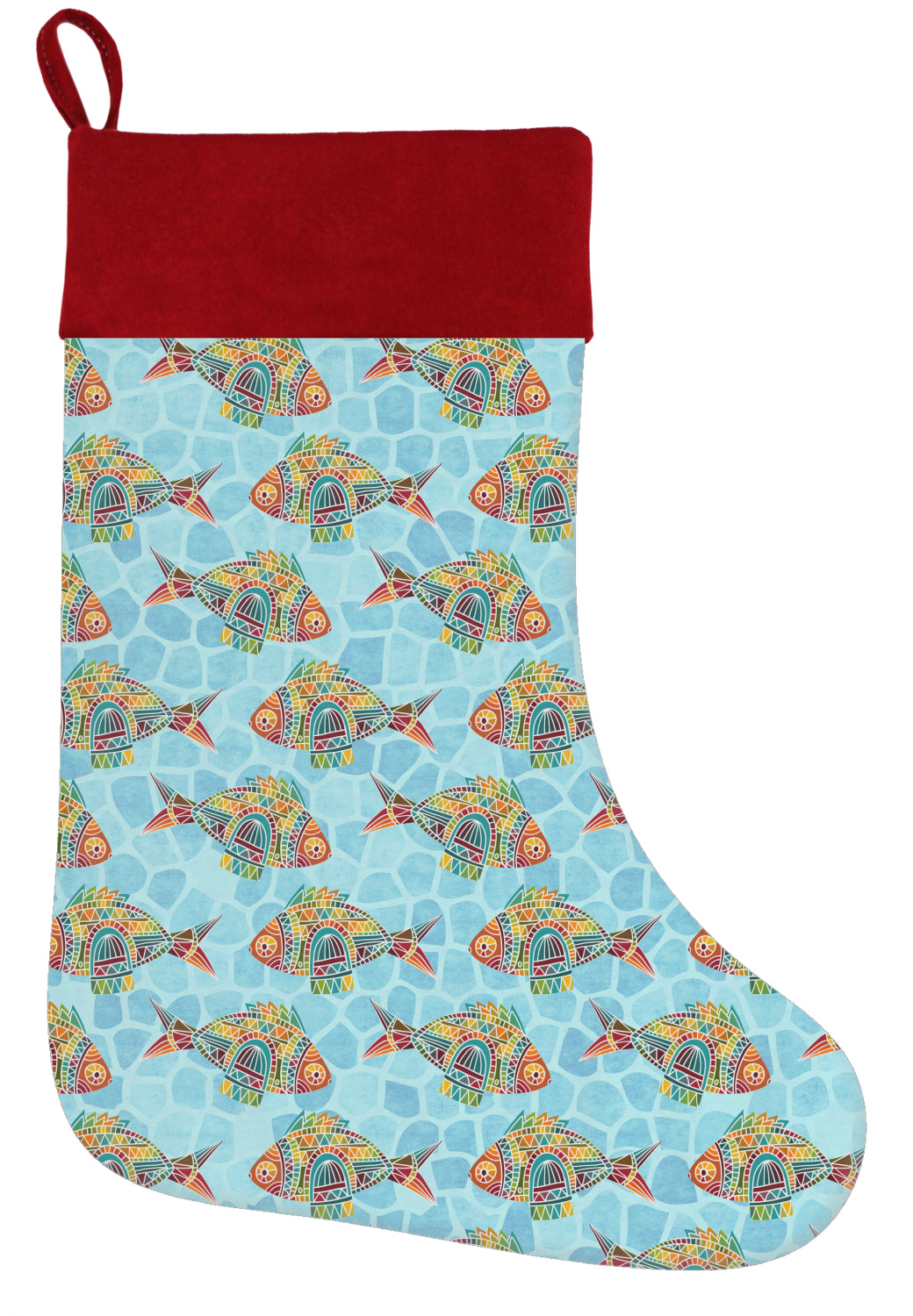 Mosaic Fish Holiday Stocking YouCustomizeIt