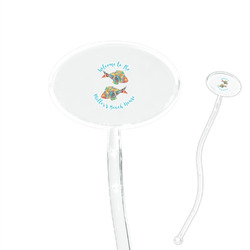 Mosaic Fish 7" Oval Plastic Stir Sticks - Clear