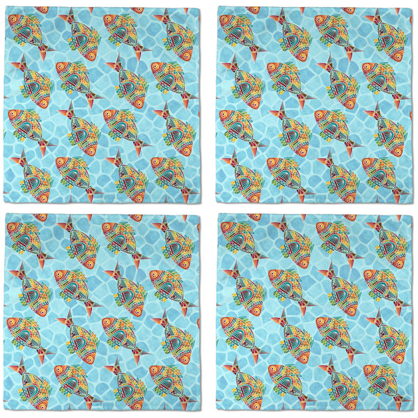 Mosaic Fish Cloth Napkins - Personalized Dinner (APPROVAL) Set of 4