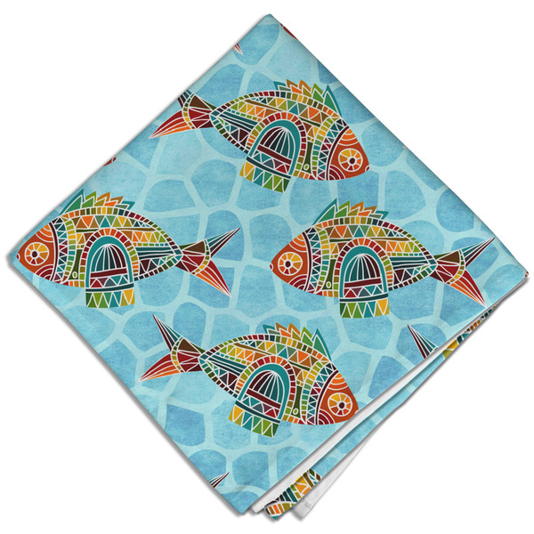 Custom Mosaic Fish Cloth Dinner Napkin - Single