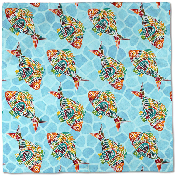 Mosaic Fish Cloth Napkins - Personalized Dinner (Full Open)