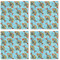 Mosaic Fish Cloth Napkins - Personalized Lunch (APPROVAL) Set of 4