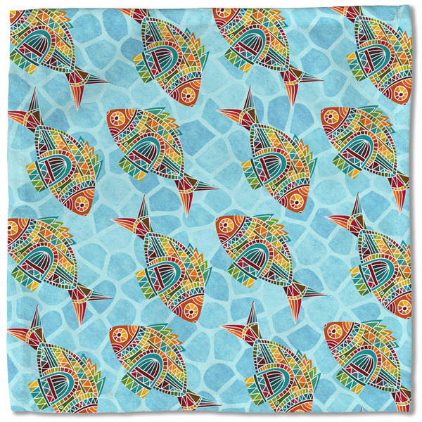 Mosaic Fish Cloth Napkins - Personalized Lunch (Single Full Open)