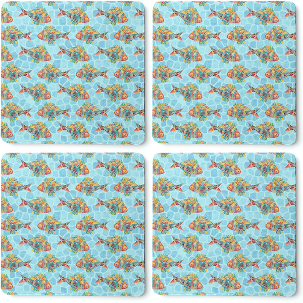 Mosaic Fish Coaster Rubber Back - Apvl