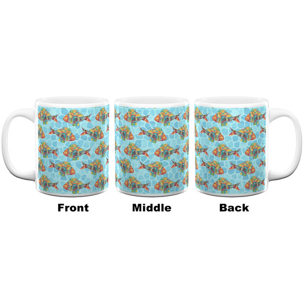 Mosaic Fish Coffee Mug - 11 oz - White APPROVAL