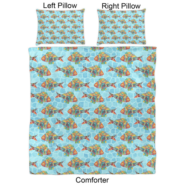 Mosaic Fish Comforter Set - Queen - Approval